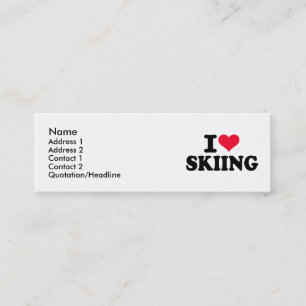 Carte De Visite Mini J'aime skier