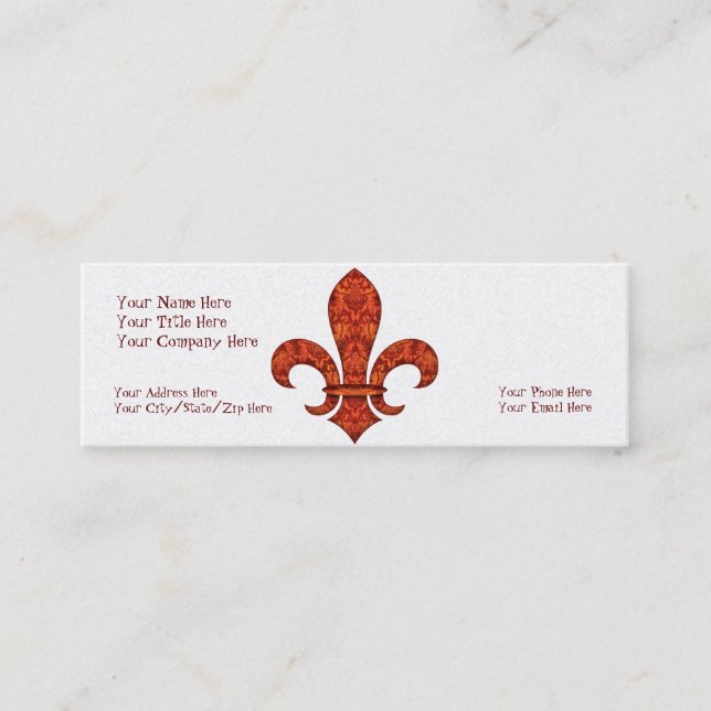 Carte De Visite Mini Jardin cramoisi Fleur de lis (Devant)