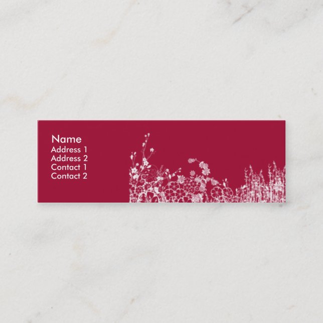 Carte De Visite Mini jardin rouge - maigre (Devant)