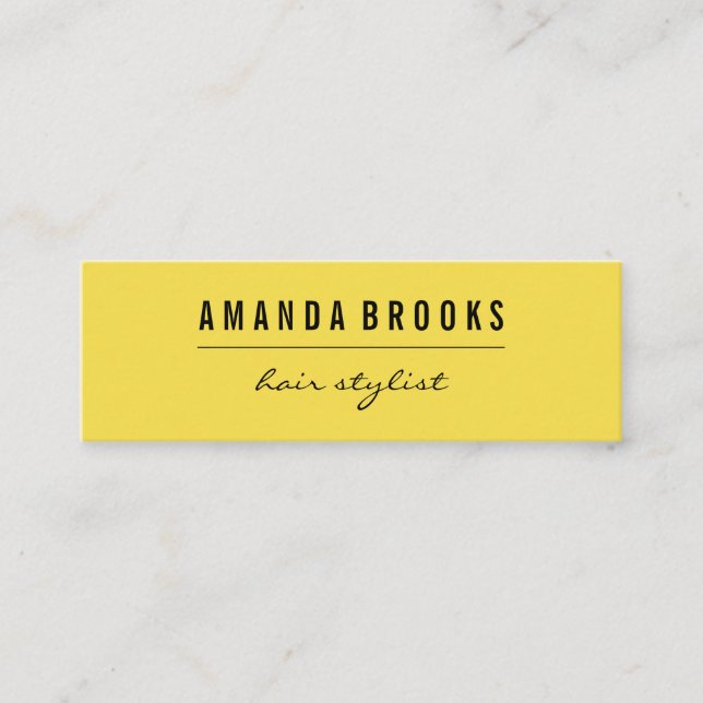 Carte De Visite Mini Jaune minimaliste (Devant)