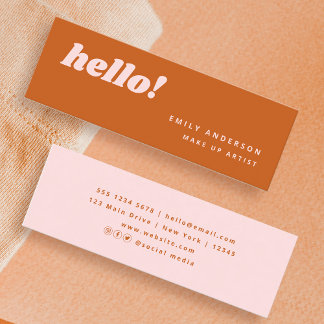 Carte De Visite Mini Joli rose orange coloré