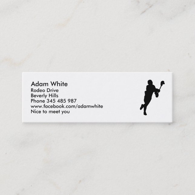 Carte De Visite Mini Joueur de lacrosse (Devant)