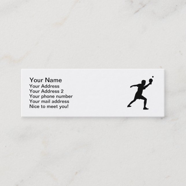 Carte De Visite Mini Joueur de ping-pong (Devant)