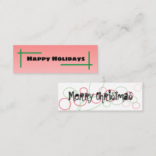 Carte De Visite Mini Joyeuses fêtes/Joyeux Noël