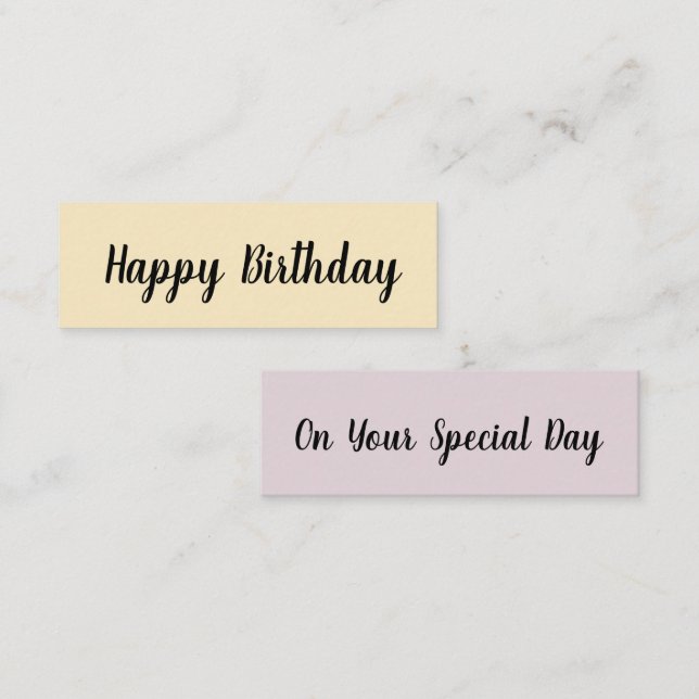 Carte De Visite Mini Joyeux Anniversaire/Jour Spécial (Devant / Derrière)