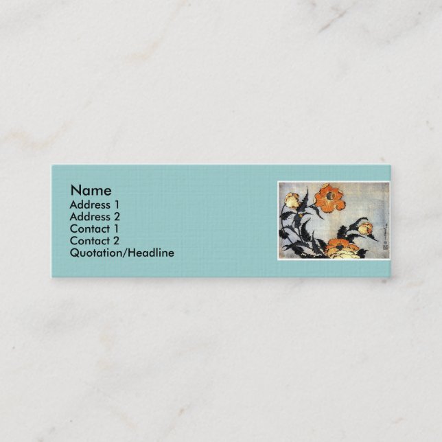 Carte De Visite Mini Katsushika Hokusai Ukiyo-e Woodcut Imprimer - Popp (Devant)