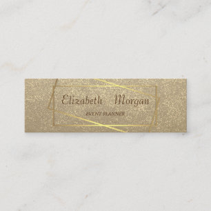 Carte De Visite Mini Kraft rustique, Confettis dorés , Cadre