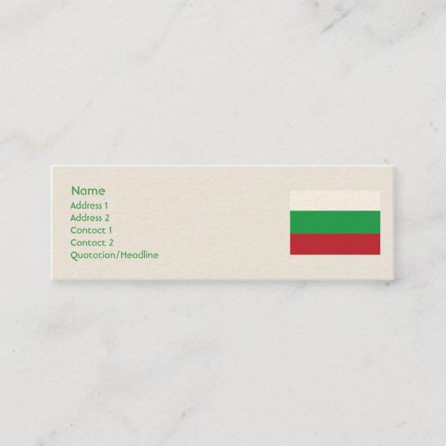Carte De Visite Mini La Bulgarie - maigre (Devant)