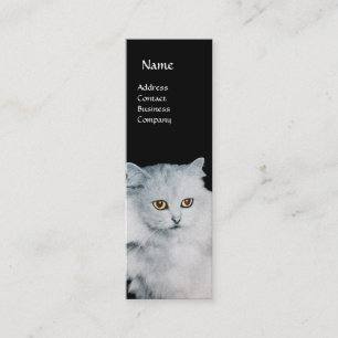 CARTE DE VISITE MINI LA REINE DES CHATS BLANCS MONOGRAMME