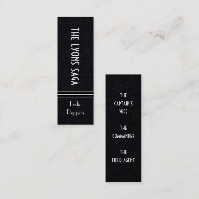 Carte De Visite Mini La saga Lyons par Leslie Peppers Signet (Devant / Derrière)