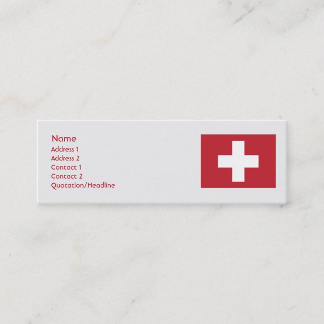 Carte De Visite Mini La Suisse - maigre (Devant)