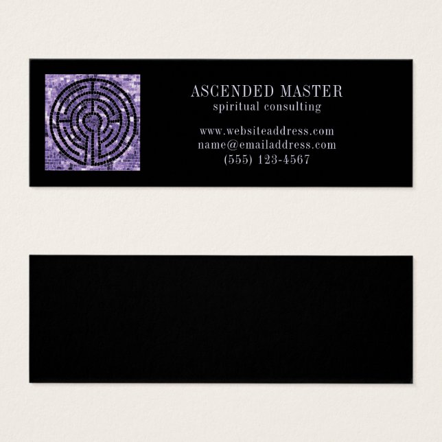 Carte de visite mini LABYRINTH VI - Noir (Devant & derrière)