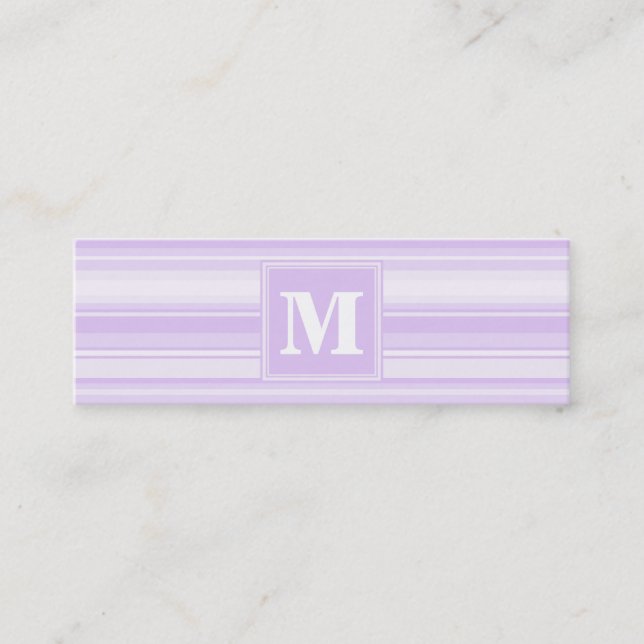 Carte De Visite Mini Landes lilas monogrammes (Devant)