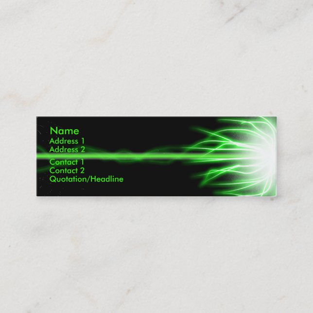 Carte De Visite Mini Laser vert (Devant)