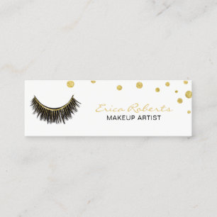 Carte De Visite Mini Lashes maquillage Artiste Chic Gold Confetti