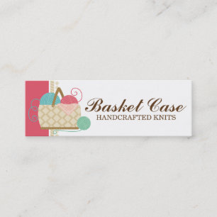 Carte De Visite Mini Le panier de tricotage de fil de crochet ouvre des
