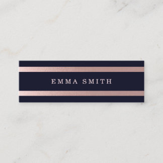Carte De Visite Mini Le Rose moderne Gold Strike Blue Elegant Luxe