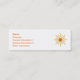 Carte De Visite Mini Le soleil d'été. Jaune et orange