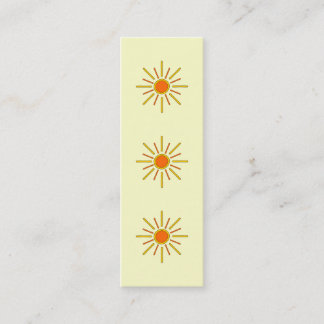 Carte De Visite Mini Le soleil d'été. Jaune et orange