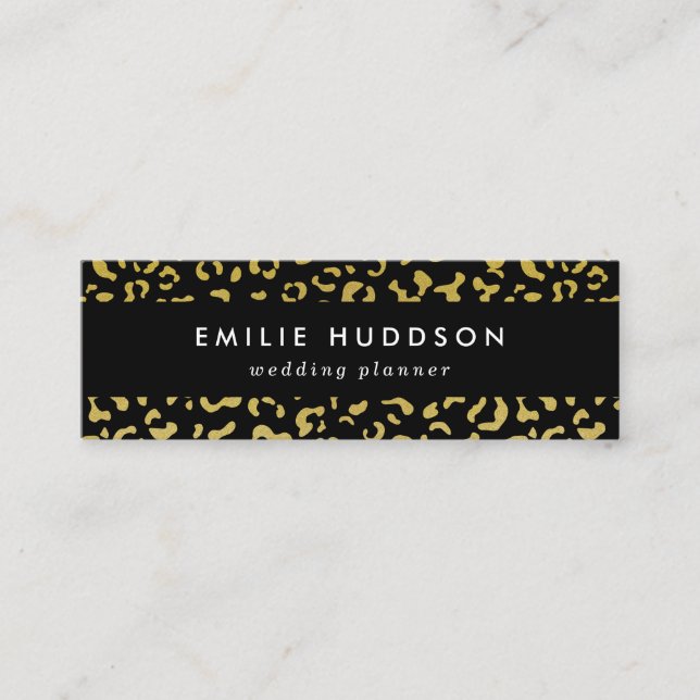 Carte De Visite Mini Leopard d'or, Parties scintillant d'or, Motif de l (Devant)