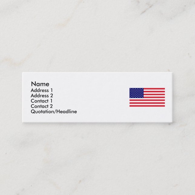 Carte De Visite Mini Les Etats-Unis - Drapeau américain (Devant)