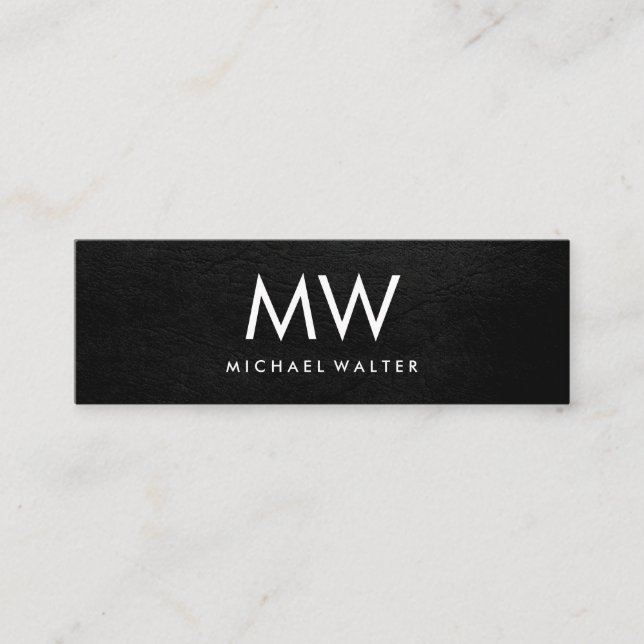 Carte De Visite Mini LETTRE MINIMUM DEUX MONogramme Faux cuir (Devant)