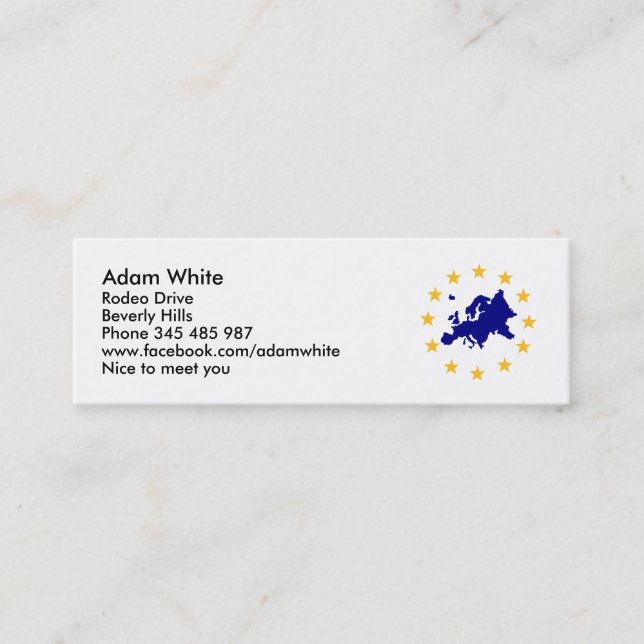 Carte De Visite Mini L'Europe (Devant)