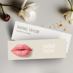 Carte De Visite Mini Lèvres 3D roses Moderne Professionnel