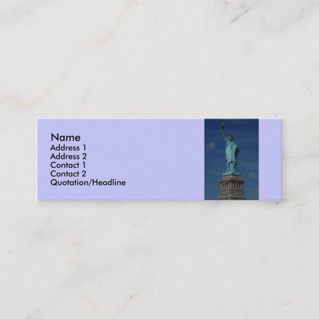 Carte De Visite Mini Liberté éclairant le monde - Statue de la Liberté (Devant)