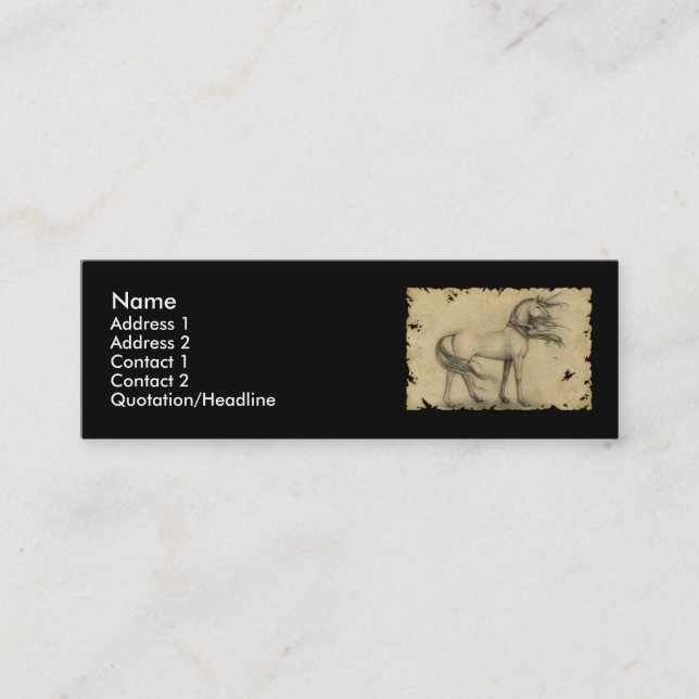 Carte De Visite Mini Licorne (Devant)