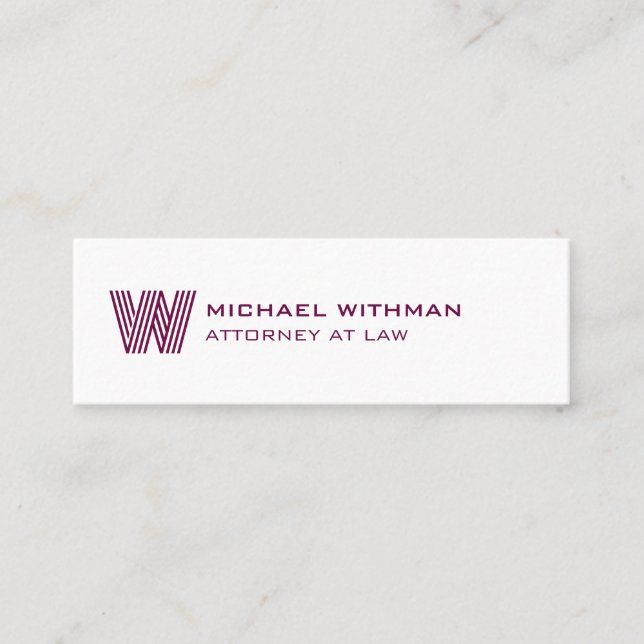 CARTE DE VISITE MINI LIGNE MODERNE LOGO MONOGRAMME COMMERCIAL (Devant)