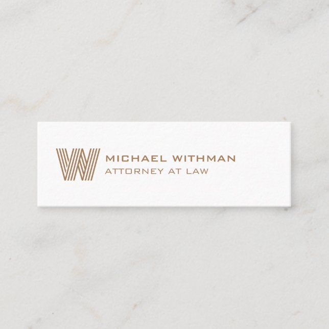 CARTE DE VISITE MINI LIGNE MODERNE LOGO MONOGRAMME COMMERCIAL (Devant)