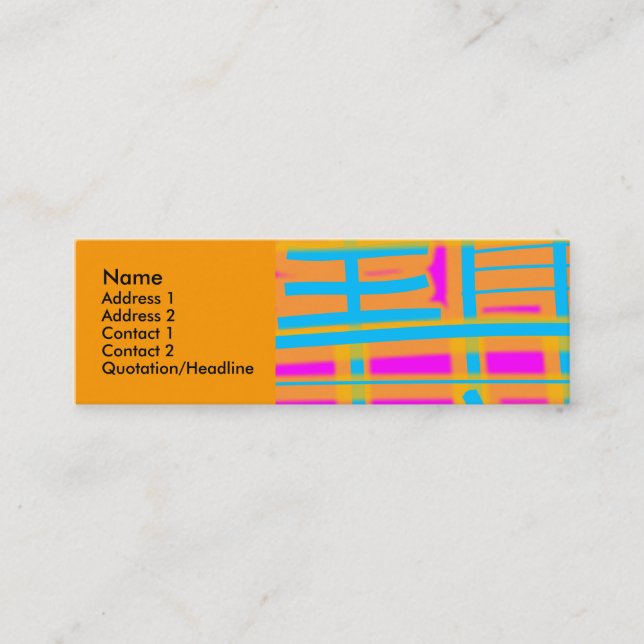 Carte De Visite Mini "Lignes de communication" Abstraites (Devant)