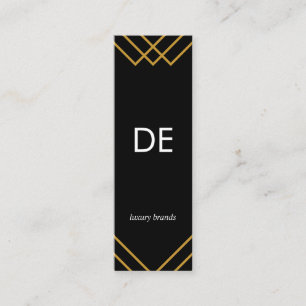 Carte De Visite Mini Lignes dorées géométriques élégantes Simple Noir