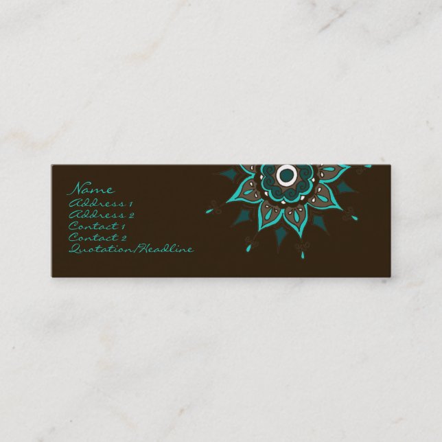 Carte De Visite Mini L'Inde ! Teal • Profilecard (Devant)