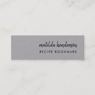 Carte De Visite Mini Livre de recettes   Recettes grises Mini carte Sig