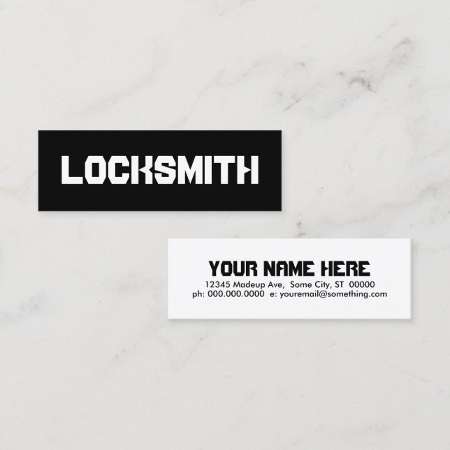 CARTE DE VISITE MINI LOCKSMITH (Devant / Derrière)