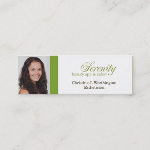 Carte De Visite Mini Logo de la société de tête personnalisée verte