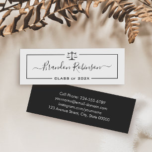 Carte De Visite Mini Logo de l'échelle de justice École de droit Diplôm