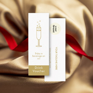 Carte De Visite Mini Logo de l'événement minimal White Gold Bon de bois