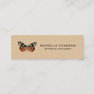 Carte De Visite Mini Logo de papillon rustique simple