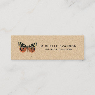 Carte De Visite Mini Logo de papillon rustique simple