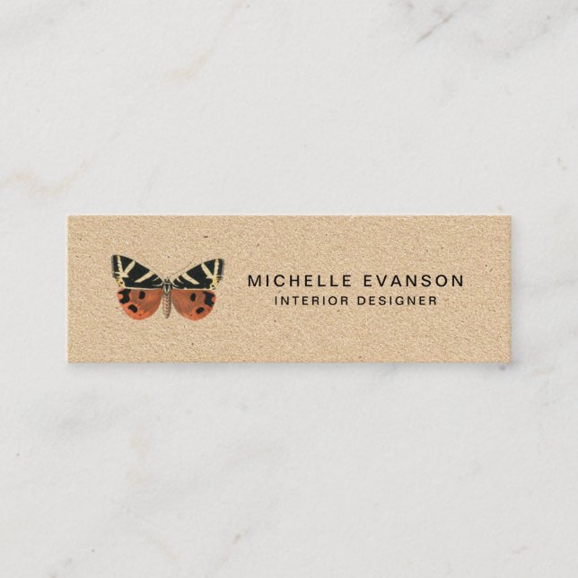 Carte De Visite Mini Logo de papillon rustique simple (Devant)