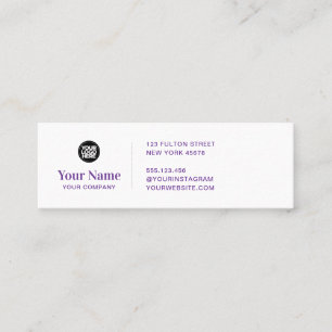 Carte De Visite Mini Logo de petite entreprise violet simple moderne mi