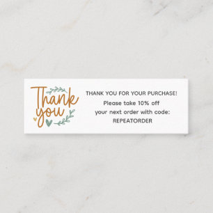 Carte De Visite Mini logo de remerciement écriture manuscrite boho