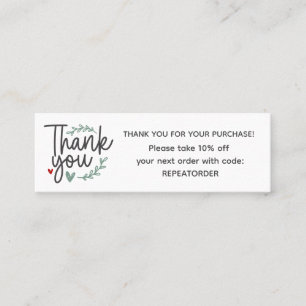 Carte De Visite Mini logo de remerciement écriture manuscrite boho