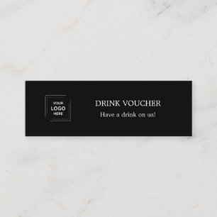 Carte De Visite Mini Logo d'entreprise noir personnalisé Bon de boisson