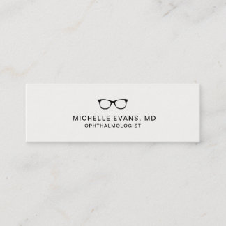 Carte De Visite Mini Logo des lunettes noires ophtalmologiste