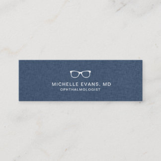 Carte De Visite Mini Logo des lunettes ophtalmologiste bleu et blanc de