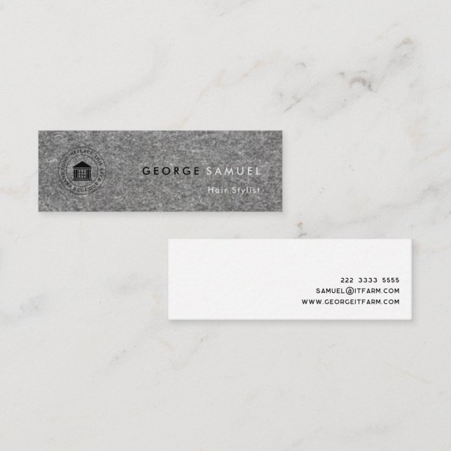 Carte De Visite Mini Logo et nom d'entreprise simple et élégant (Devant / Derrière)